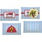 Firetruck Set of 4 Glass Rectangular Lunch / Dinner Plate (Personalized)