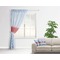 Firetruck Sheer Curtain With Window and Rod - in Room Matching Pillow