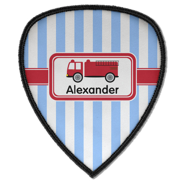 Custom Firetruck Iron on Shield Patch A w/ Name or Text