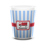 Firetruck Ceramic Shot Glass - 1.5 oz - White - Set of 4 (Personalized)
