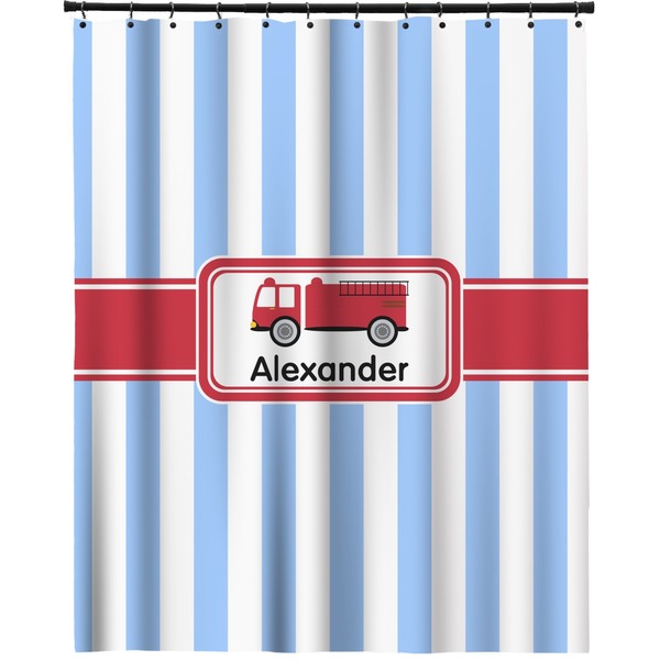 Custom Firetruck Extra Long Shower Curtain - 70"x84" (Personalized)