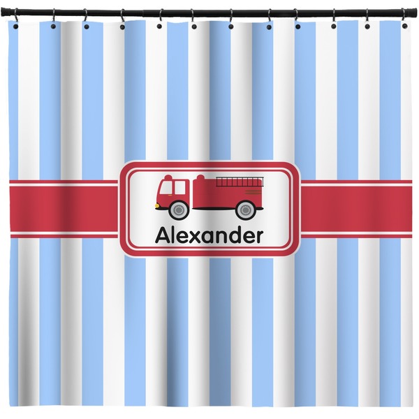 Custom Firetruck Shower Curtain - 71" x 74" (Personalized)