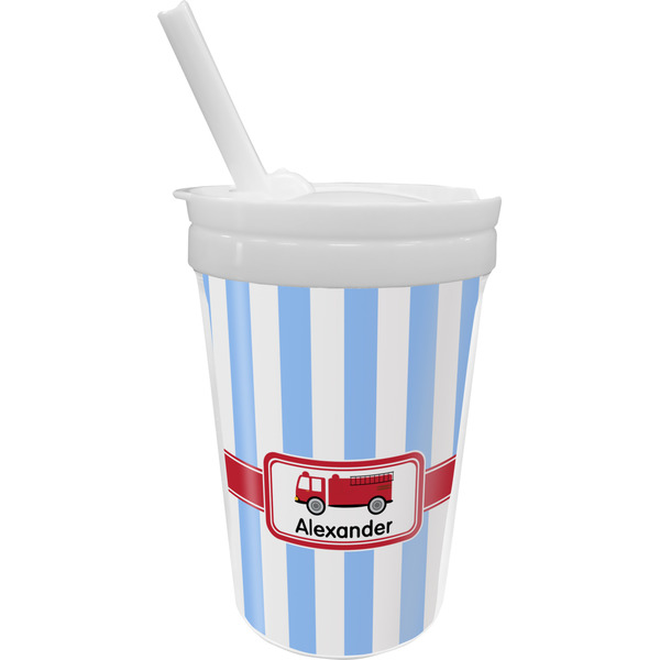 Custom Firetruck Sippy Cup with Straw (Personalized)