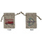 Firetruck Small Burlap Gift Bag - Front and Back