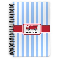 Firetruck Spiral Notebook - 7x10 w/ Name or Text
