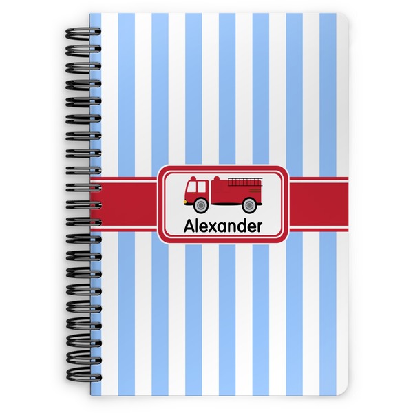 Custom Firetruck Spiral Notebook - 7x10 w/ Name or Text