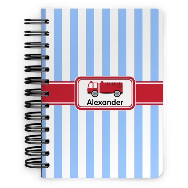 Custom Firetruck Spiral Notebook - 5x7 w/ Name or Text