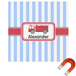 Firetruck Square Car Magnet - 6" (Personalized)