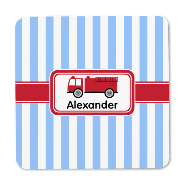Firetruck Square Fridge Magnet - FRONT
