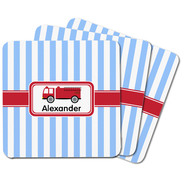 Firetruck Square Fridge Magnet - MAIN