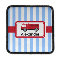 Firetruck Iron On Square Patch w/ Name or Text