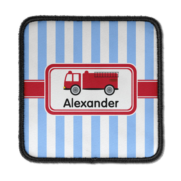 Custom Firetruck Iron On Square Patch w/ Name or Text