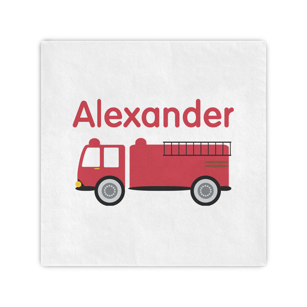 Custom Firetruck Cocktail Napkins (Personalized)