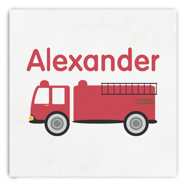Custom Firetruck Paper Dinner Napkins (Personalized)