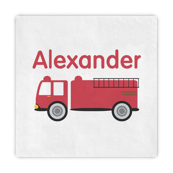 Custom Firetruck Decorative Paper Napkins (Personalized)