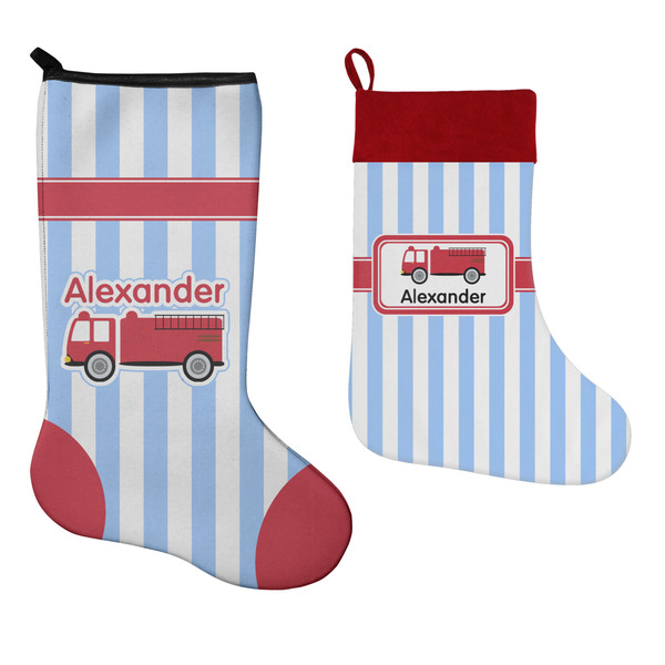 Firetruck Stockings - Side by Side compare