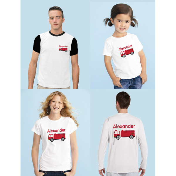 Firetruck Sublimation Sizing on Shirts