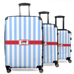 Firetruck 3 Piece Luggage Set - 20" Carry On, 24" Medium Checked, 28" Large Checked (Personalized)