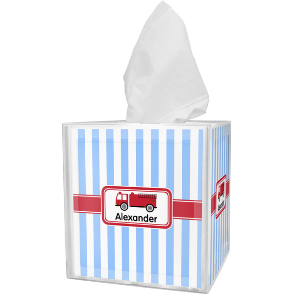 Custom Firetruck Tissue Box Cover (Personalized)