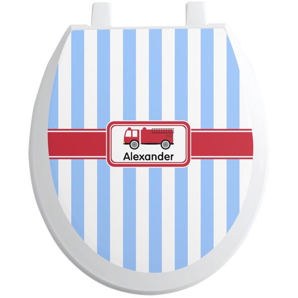 Custom Firetruck Toilet Seat Decal (Personalized)