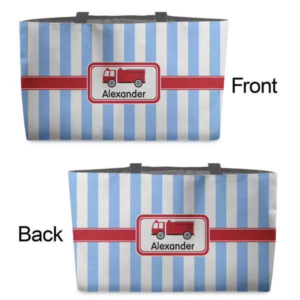 Firetruck Tote w/Black Handles - Front & Back Views