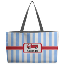 Firetruck Beach Totes Bag - w/ Black Handles (Personalized)