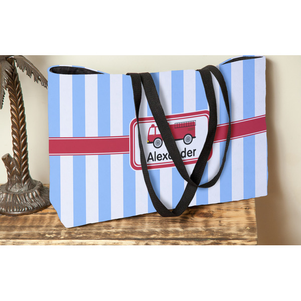 Firetruck Tote w/Black Handles - Lifestyle View