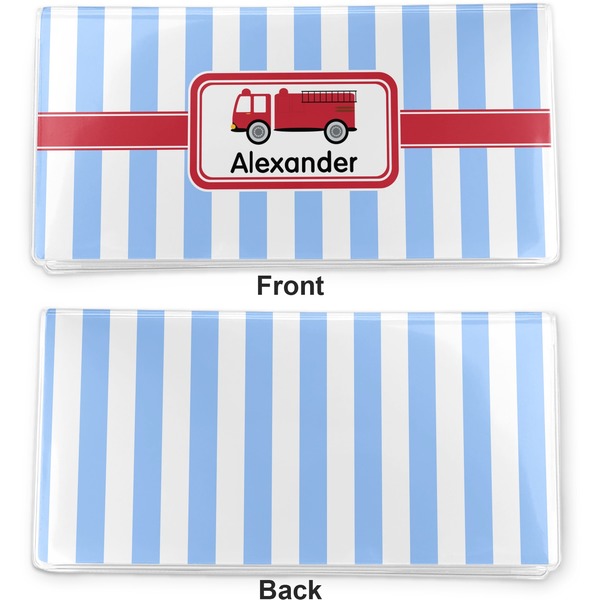 Firetruck Vinyl Check Book Cover - Front and Back