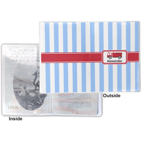 Firetruck Vinyl Passport Holder - Flat Front and Back