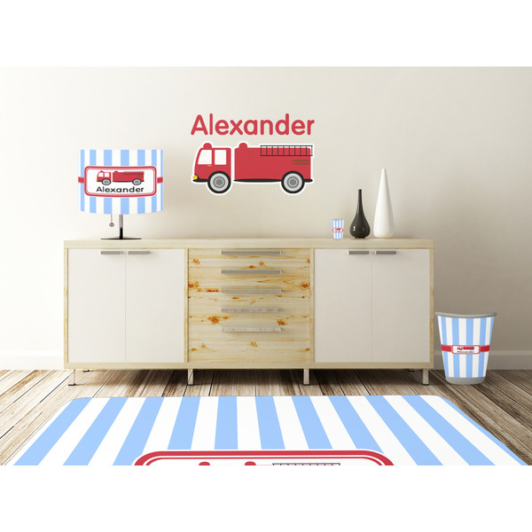 Firetruck Wall Graphic Decal Wooden Desk