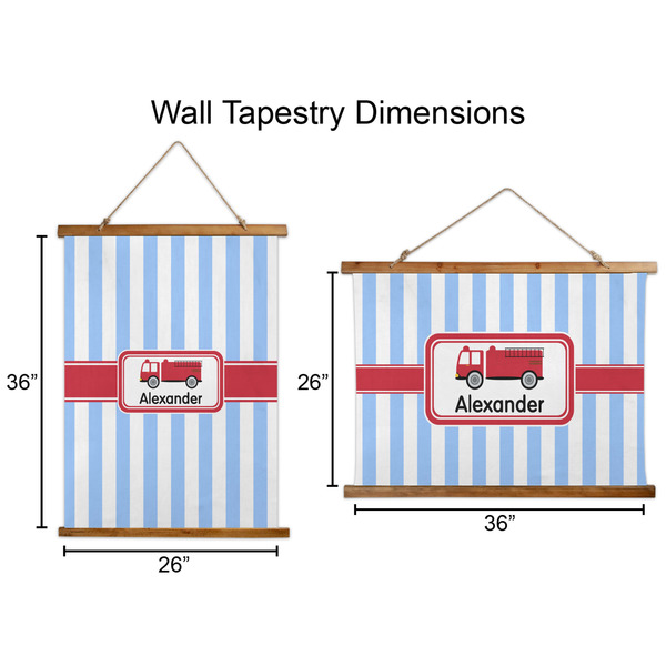 Firetruck Wall Hanging Tapestries - Parent/Sizing