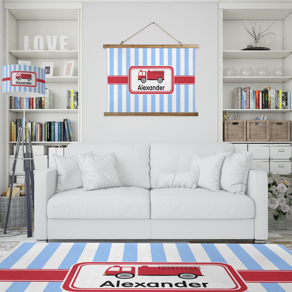 Firetruck Wall Hanging Tapestry - IN CONTEXT