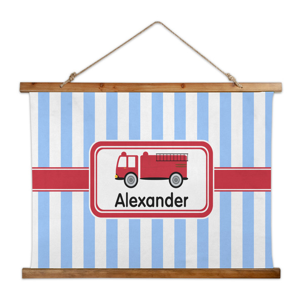 Custom Firetruck Wall Hanging Tapestry - Wide (Personalized)