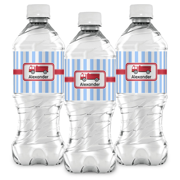 Firetruck Water Bottle Labels - Front View