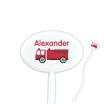 Firetruck Oval Plastic Stir Sticks (Personalized)