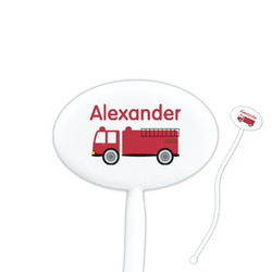 Firetruck Oval Plastic Stir Sticks (Personalized)