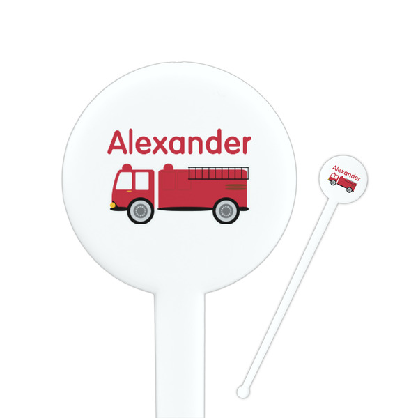Custom Firetruck Round Plastic Stir Sticks (Personalized)