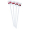 Firetruck White Plastic Stir Stick - Double Sided - Square - Front