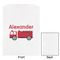 Firetruck White Treat Bag - Front & Back View