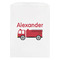 Firetruck White Treat Bag - Front View
