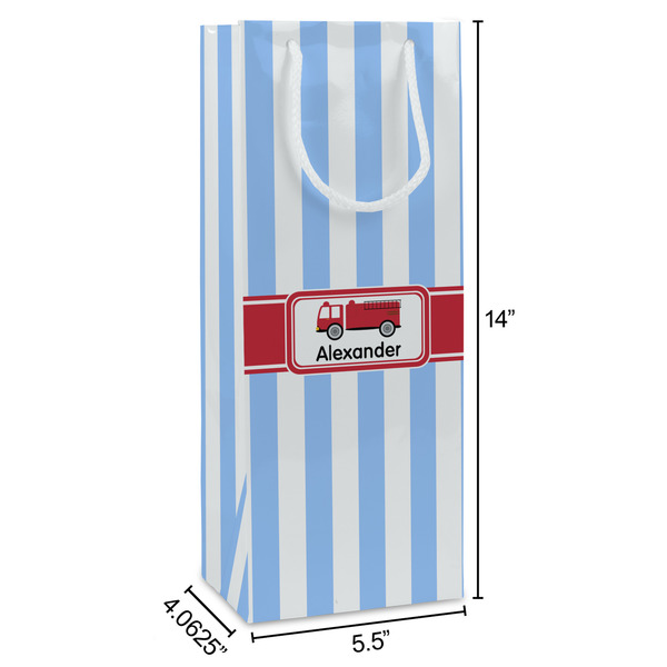 Firetruck Wine Gift Bag - Dimensions