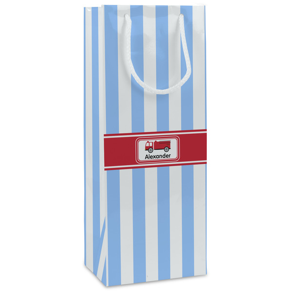 Custom Firetruck Wine Gift Bags - Gloss (Personalized)