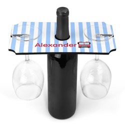 Firetruck Wine Bottle & Glass Holder (Personalized)