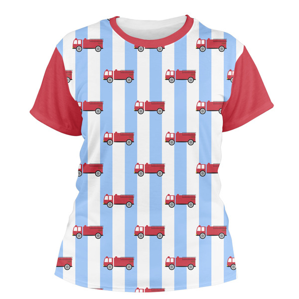 Custom Firetruck Women's Crew T-Shirt - Medium