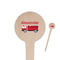 Firetruck 4" Round Wooden Food Picks - Double Sided (Personalized)