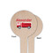 Firetruck Wooden 4" Food Pick - Round - Single Sided - Front & Back