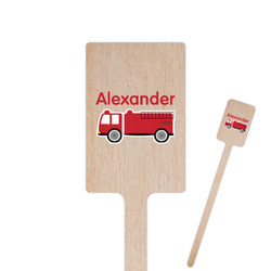 Firetruck 6.25" Rectangle Wooden Stir Sticks - Double Sided (Personalized)