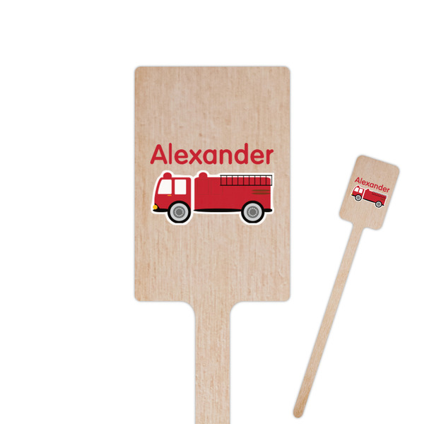 Custom Firetruck 6.25" Rectangle Wooden Stir Sticks - Double Sided (Personalized)