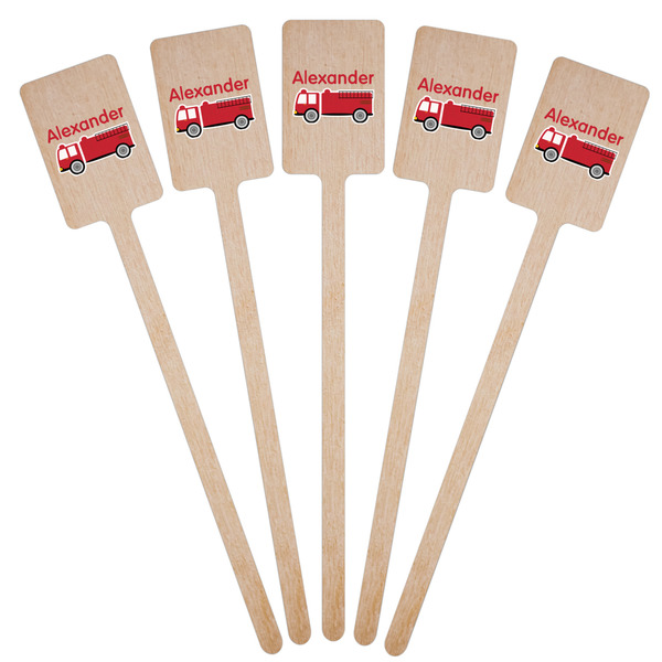 Firetruck Wooden 6.25" Stir Stick - Rectangular - Fan View