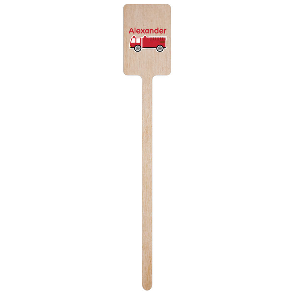 Firetruck Wooden 6.25" Stir Stick - Rectangular - Single Stick